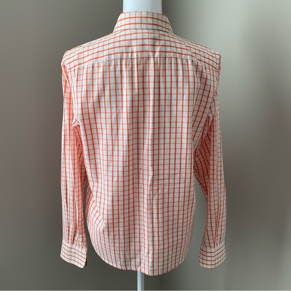 Lauren Ralph Lauren Orange Check Cotton Button Down Shirt Size Small - Picture 4 of 5